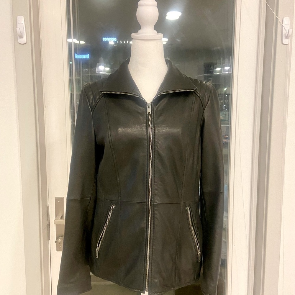 Marc New York Black Leather Jacket New Never Worn with Tags